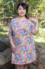Groovy Mushroom & Snail Pocket Tunic in Pink