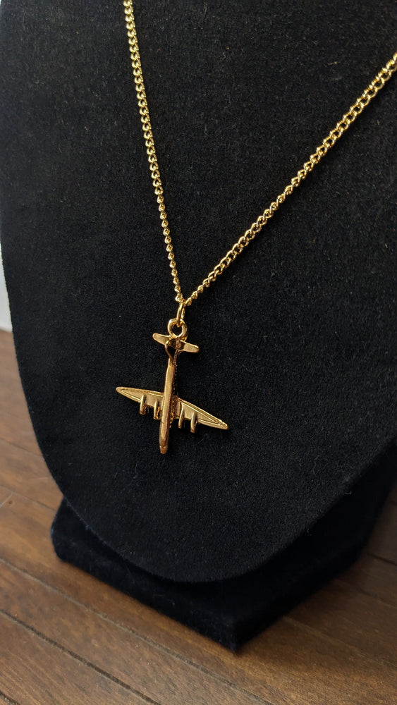 Gold vintage deadstock airplane necklace