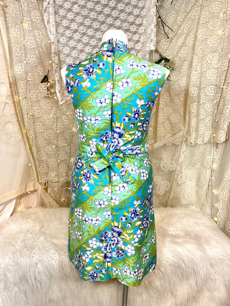 1960’s Blue Floral Liberty Circle Dress as is size Medium 10 12