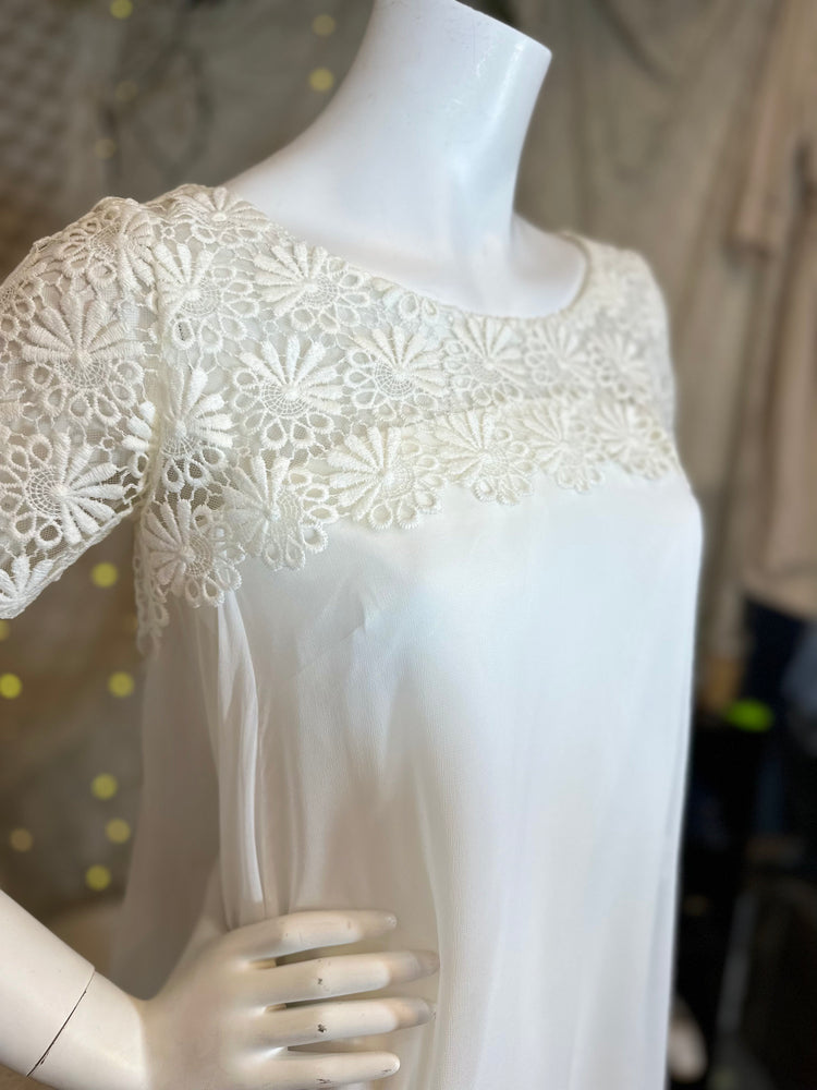 Goldie 70s Embroidered Yoke Maxi Wedding Dress