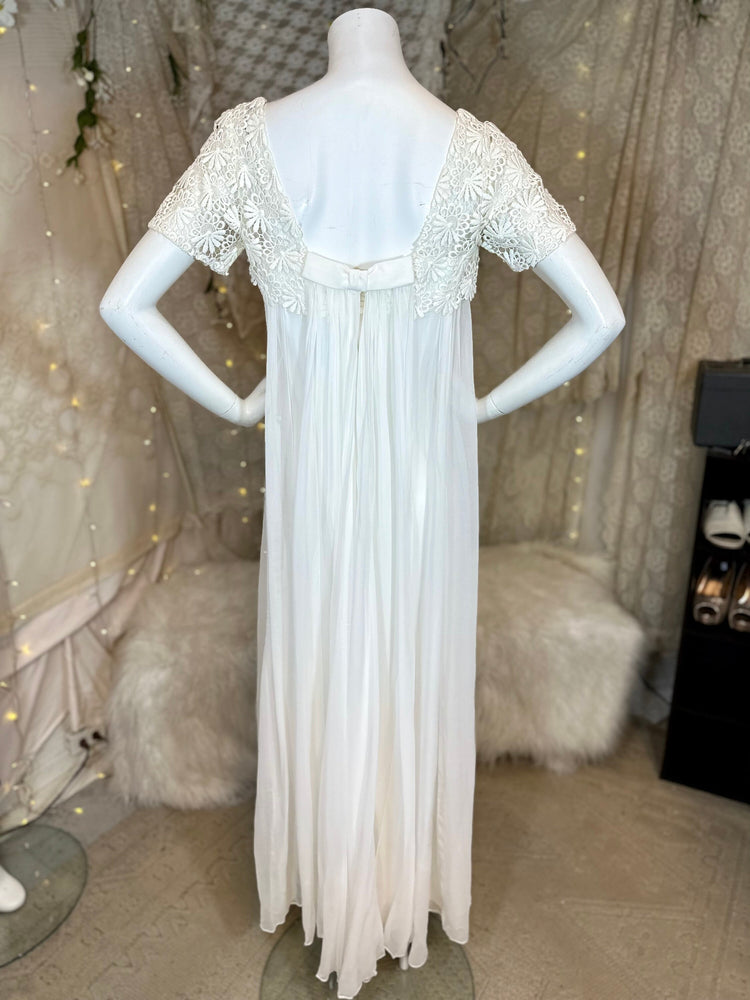 Goldie 70s Embroidered Yoke Maxi Wedding Dress