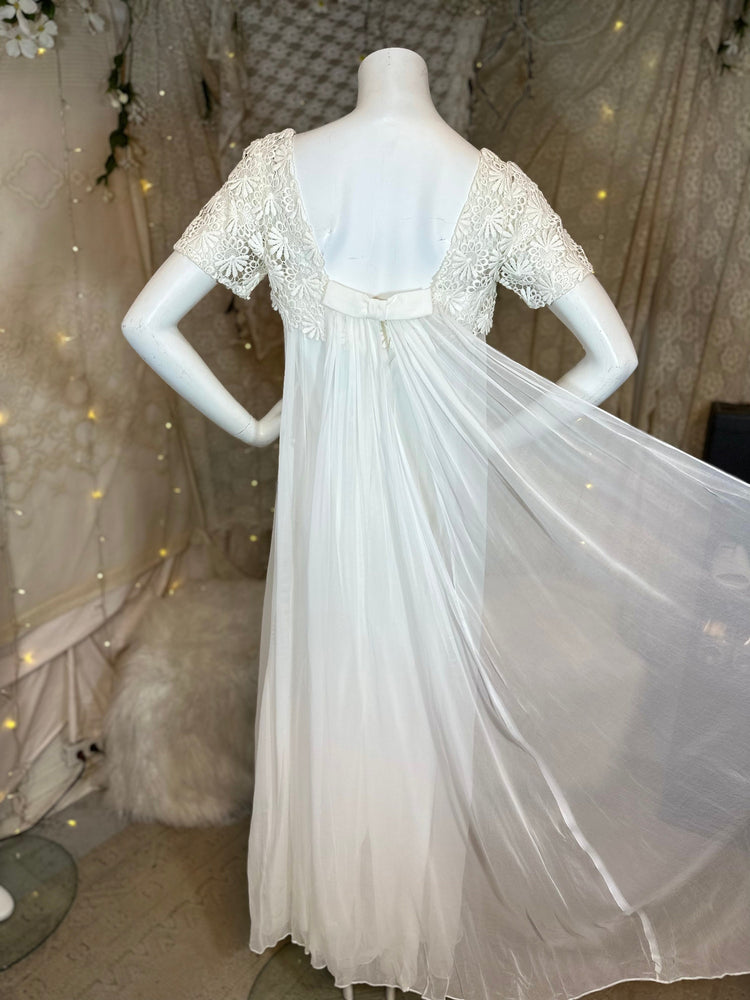 Goldie 70s Embroidered Yoke Maxi Wedding Dress
