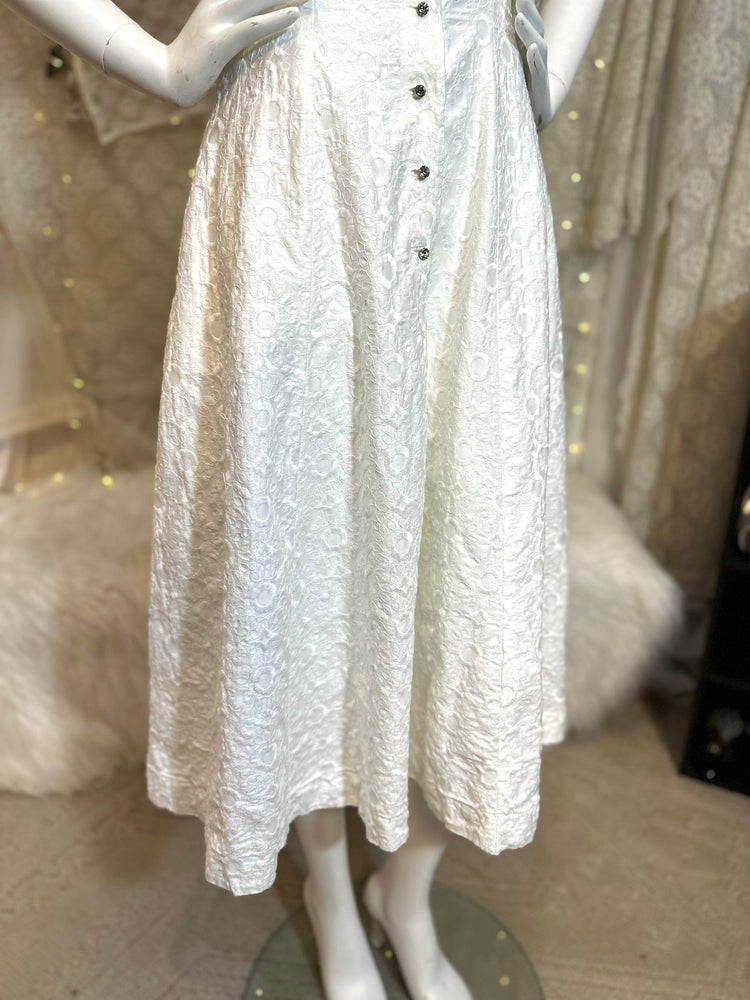 Jerry Gliden 1950s fit and flare white dress
