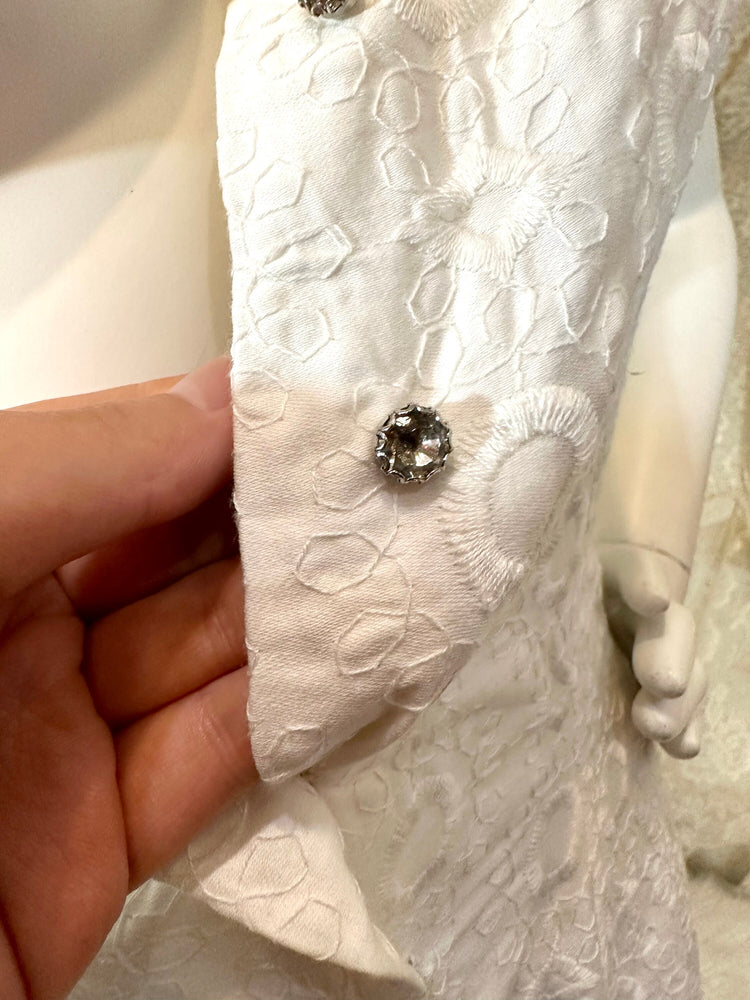 Jerry Gliden 1950s fit and flare white dress