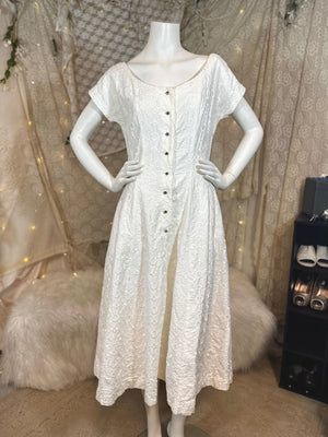 Jerry Gliden 1950s fit and flare white dress
