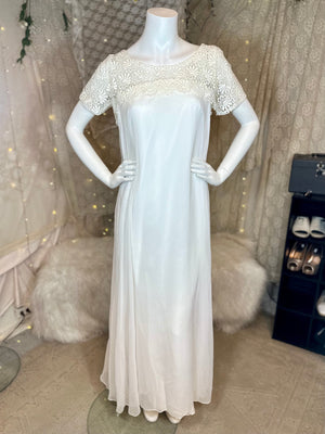 Goldie 70s Embroidered Yoke Maxi Wedding Dress