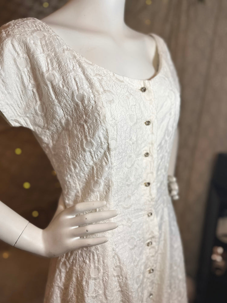 Jerry Gliden 1950s fit and flare white dress