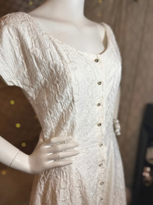 Jerry Gliden 1950s fit and flare white dress