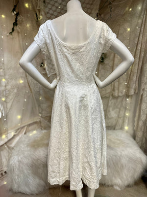 Jerry Gliden 1950s fit and flare white dress