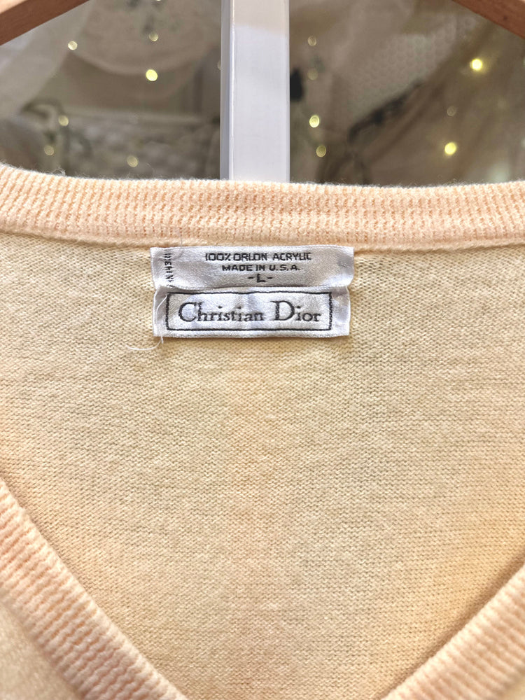 Christian Dior Yellow Sweater Vest Top Men's large Women's XL