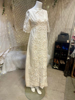 Vintage Crotched Lace Wedding Dress AS IS