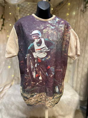 1970's Men’s Champion Motocross Printed Shirt size XL