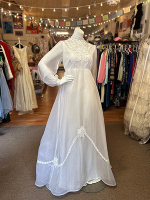 1970s Vintage Bethany Vintage Edwardian Inspired Wedding Dress