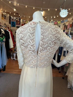 Vintage Fred Pearlberg I. Magnin 1960's Irish Lace Wedding Dress