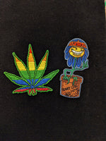 Vintage stoner marijuana rainbow weed leaf Flower Child patch