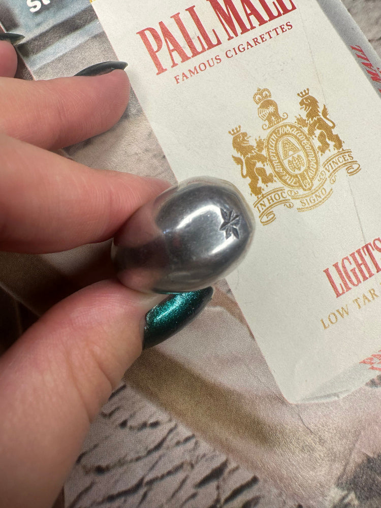 Mcm silver dome bubble chunky ring