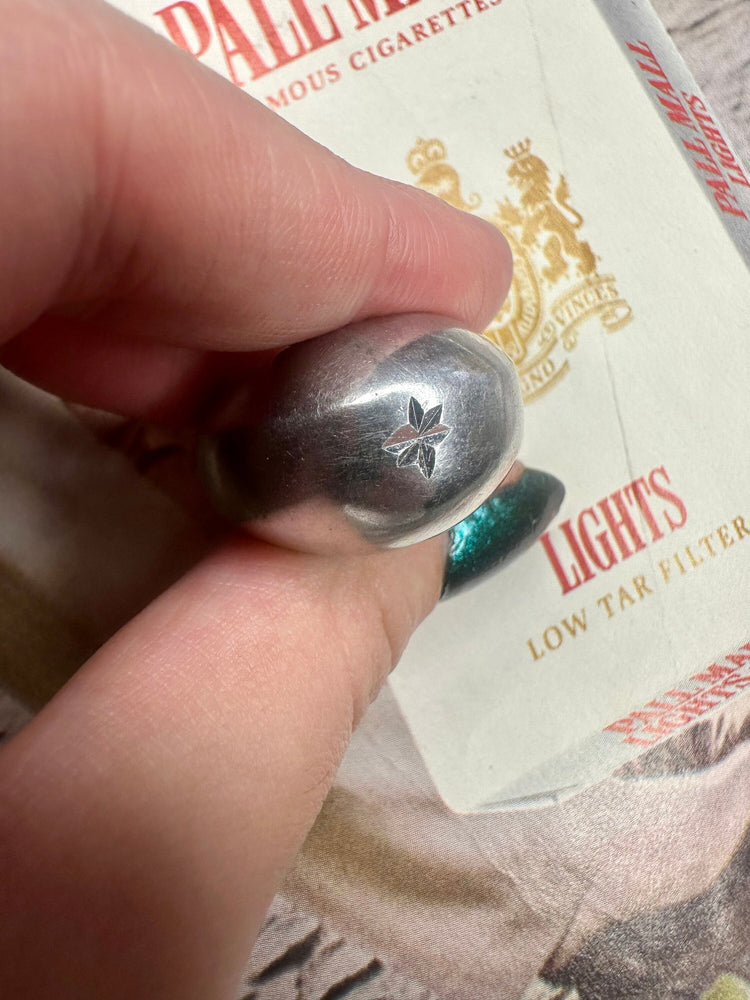Mcm silver dome bubble chunky ring