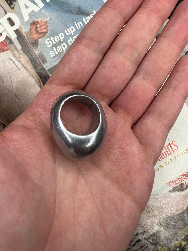 Mcm silver dome bubble chunky ring