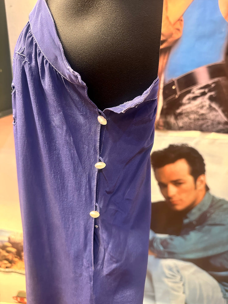 AS IS 1970's Saint Pierre Purple Silk Slip