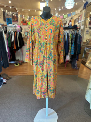 VTG RARE Psychedelic Saks Fifth Avenue Kaftan Maxi Dress OSFM