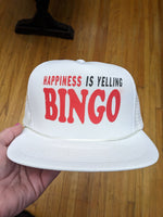 Deadstock vintage Trucker cap hat Happiness is Yelling BINGO