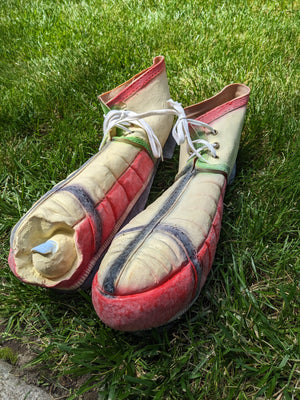 Vintage latex rubber Clown costume shoes aka Funny Feet