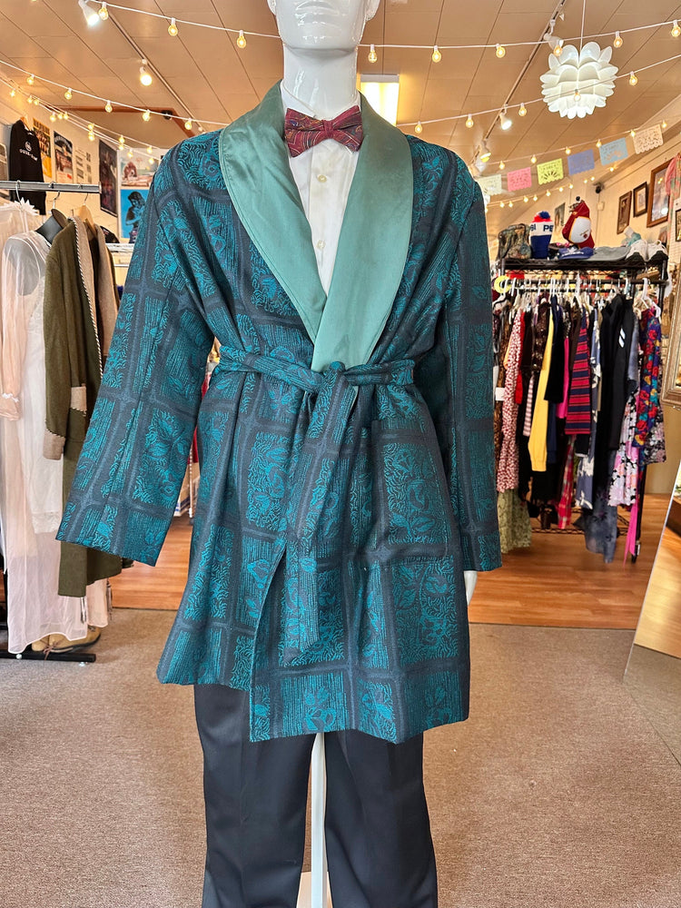 Vintage 1960's Green Groovy Smoking Jacket