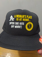 Dad cap vintage trucker hat deadstock novelty A woman's place Women's rights Funny