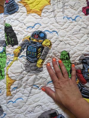 Robotech quilted bedspread Single Twin bed Rare Sale Vintage