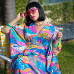 Landscape Caftan in Emerald or Periwinkle