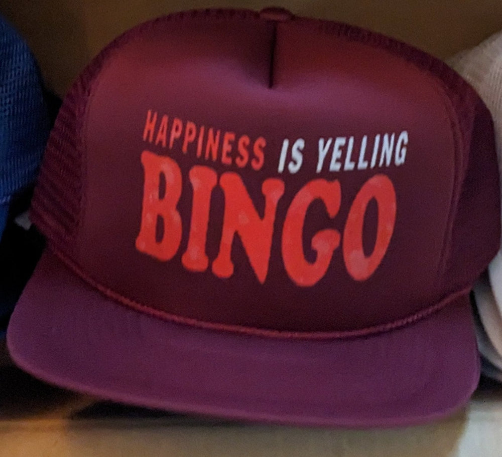 Deadstock vintage Trucker cap hat Happiness is Yelling BINGO