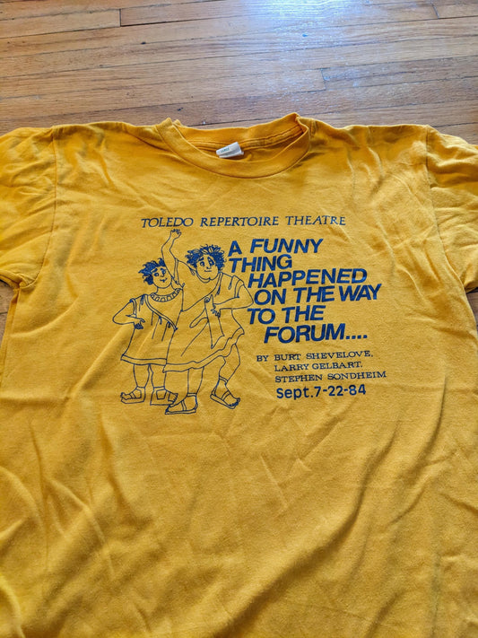Vintage deadstock Ohio Toledo Rep Theatre A funny thing happened on the way to the forum... Small Shirt 1984