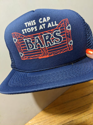 Dad cap vintage trucker hat deadstock novelty This Cap stops at all bars