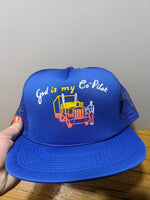 Deadstock Vintage Trucker cap hat Funny Novelty God is my Co-pilot