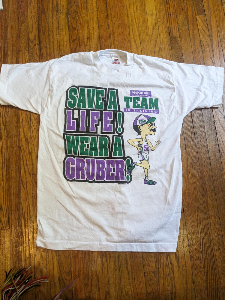 Deadstock 90s Y2k t-shirt Save A Life Wear a Gruber Leukemia t-shirt