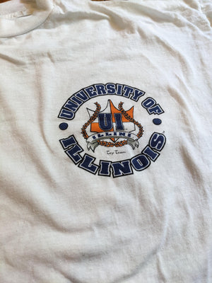 Deadstock 80s 90s t-shirt University of Illinois crest XL