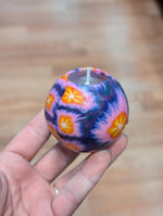 90s deadstock Stained Glass Glowing votive ball candle