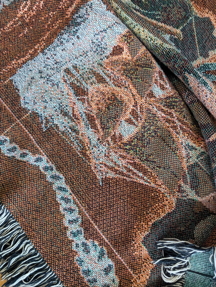 90s style Lighthouse Tapestry Afghan Blanket