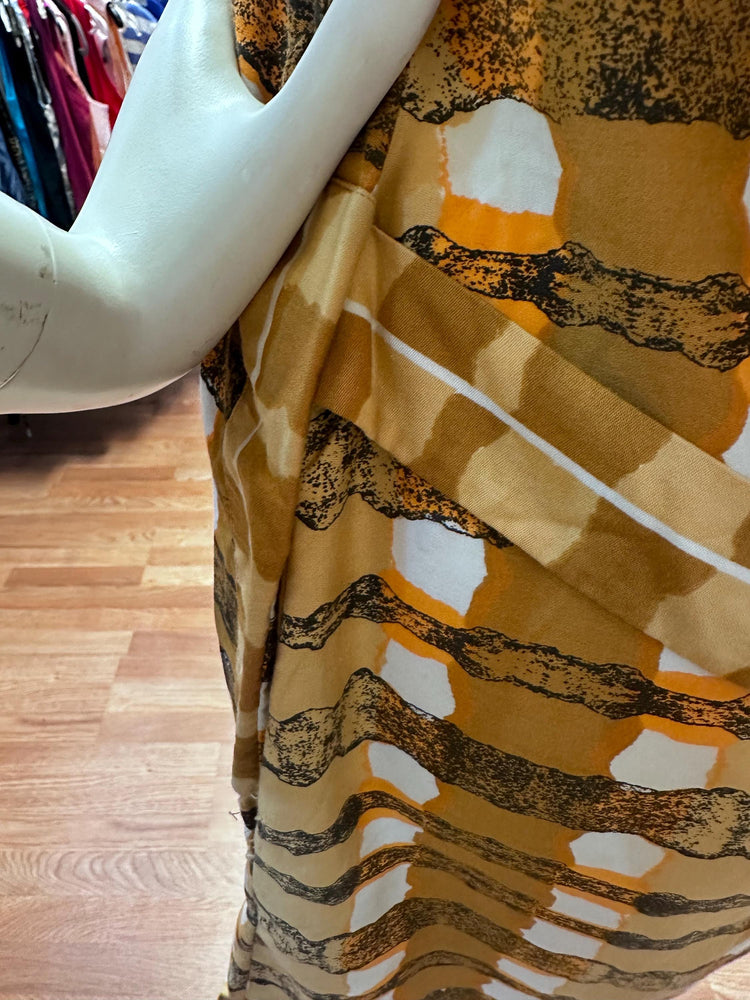 1970's Vera Neumann Cigar Wrap or Tiger O-ring tunic Dress