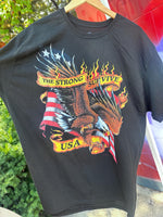 Y2K  Eagle Flag Novelty Deadstock Shirt xxl