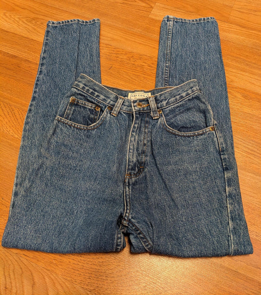90s high waist mom jeans size 24" waist straight leg SHORT Xxs Arizona