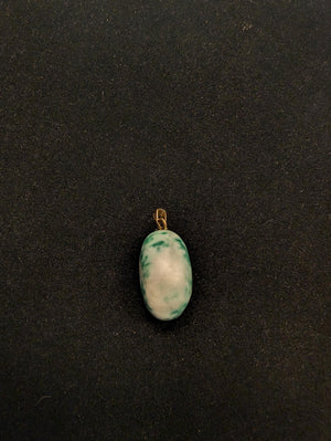 Green Dot Spotted Jade Tumbled Natural stone Pendant