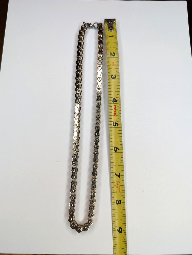 90s y2k silver Bicycle chain necklace