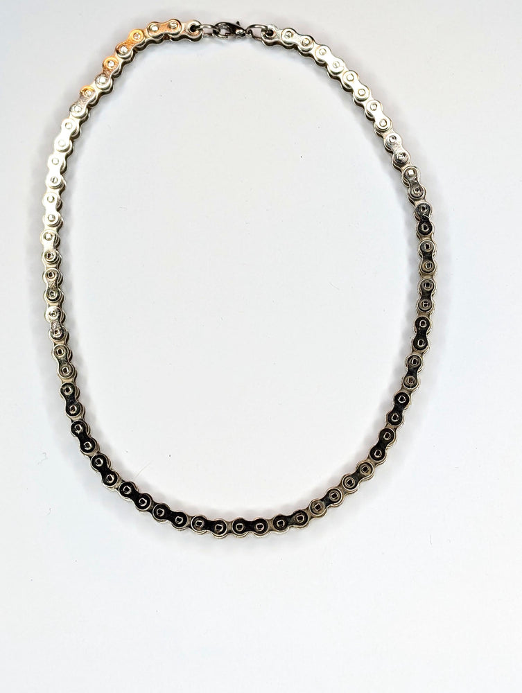 90s y2k silver Bicycle chain necklace