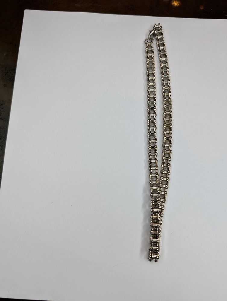 90s y2k silver Bicycle chain necklace