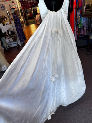 Vintage 50's Style Wedding Dress with detachable cape as is XS