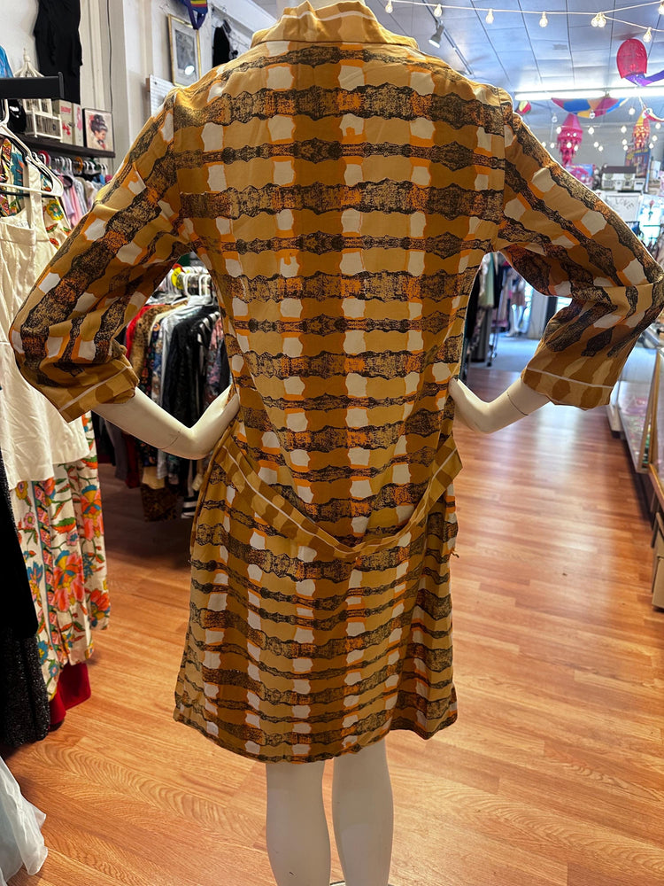 1970's Vera Neumann Cigar Wrap or Tiger O-ring tunic Dress