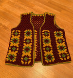 70s granny square knit vest size fits size XS to XL