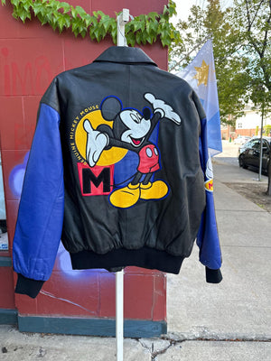 Vintage 90's RARE Leather Looney Tunes Elmer Fudd Daffy Duck Bugs Bunny Jacket