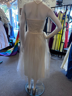 1950s Tulle and Satin Wedding Tea Dress as is